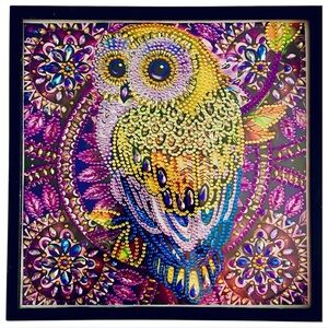 10x10” PURPLE! Spectacular Finished Fantasy Diamond Painting Bling OWL